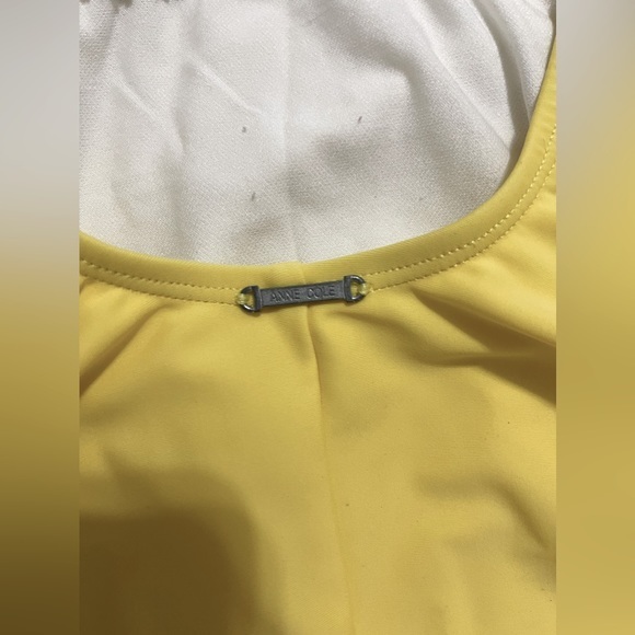 Anne Cole Pale Yellow Stretchy Halter Top One Piece Swimsuit - Picture 5 of 9